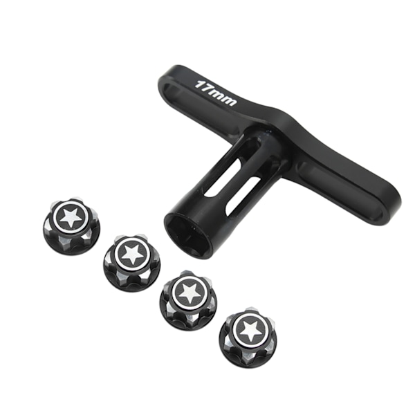 17 mm pyörän kuusiomutterihylsy 17 mm kuusiomutterit Asennustyökalun avain 17 mm kytkentänapamutterin suojuksella TRAXXAS 1/10 1/8 RC -autolle musta