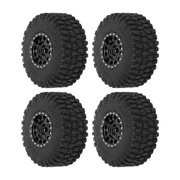 4 KPL RC pyörät ja renkaat alumiiniseosta Sopii TRAXXAS 1/18 TRX4M kauko-ohjattavaan autoon musta