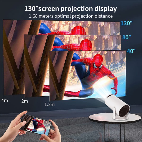 4k HD-projektor HY300 Android 11 Hemmabio Bärbar utomhusprojektor Dual Wifi6 200 Bt5.0 1080p 1280*720p