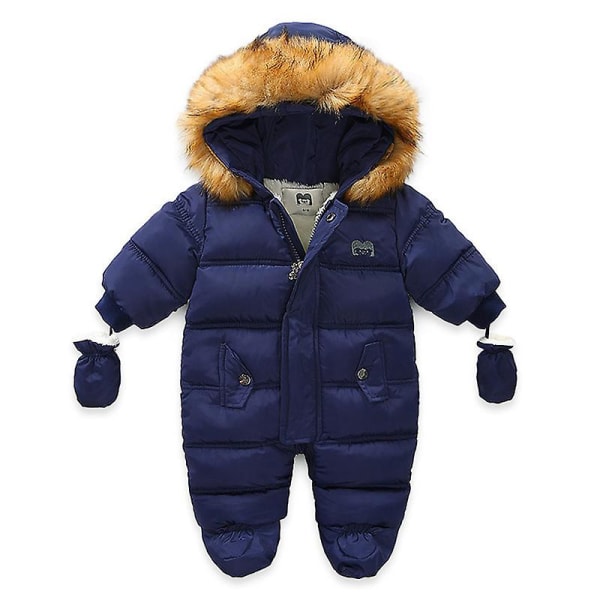 Baby fleece bodysuit, marineblå, 90 cm
