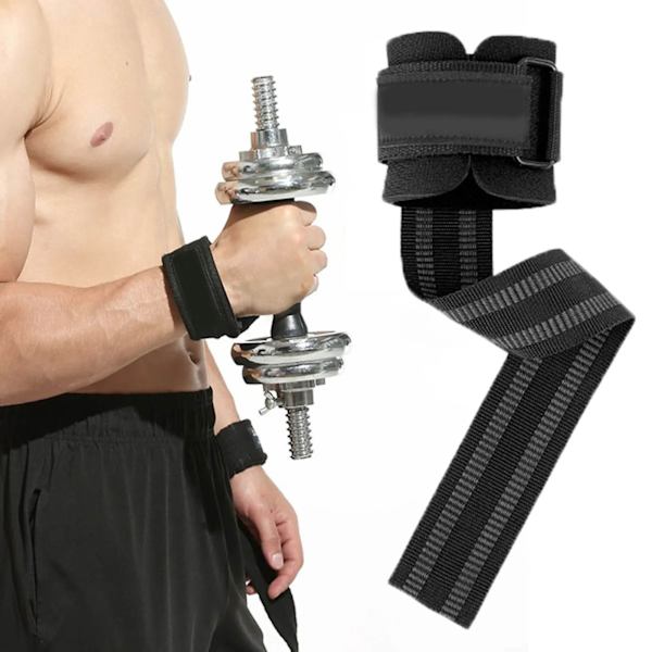 Hårda handledslyftremmar Halkbeständiga viktlyftande handledsband för styrketräning Bodybuilding 1 par svart