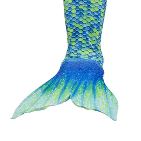 Girl Fish Tail Baddräkt Tie Halter Neck Slim Fit Mjuk Flexibel Barn 3-delads badkläder Set för Pool Party Beach Green 130cm/51.2in