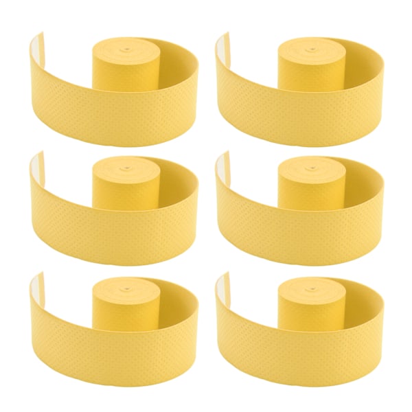 6 stk. tennisracket greb tape PU frostet skridsikker svedabsorberende Badmintonracket tape Sportstilbehør Gul