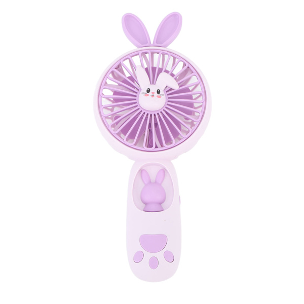 Bærbar håndholdt ventilator mini tegneserie dyreventilator Genopladelig natlampe 400mAh Sød lille ventilator med indbygget batteri Lilla