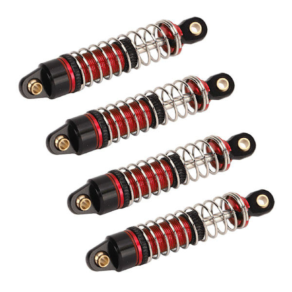 4st RC stötdämpare ersättningsdämpare i aluminiumlegering RC bildämpare för Traxxas 1/18 Röd