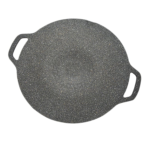Koreansk Grillpanna med Non Stick 6-lagers beläggning Rund BBQ Grillpanna för inomhusmatlagning utomhus Svart 30cm/11,8in