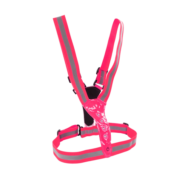 LED refleksvest løbebånd 3 Lystilstande 360° reflekterende beskyttelse Sikkerheds refleksvest pink