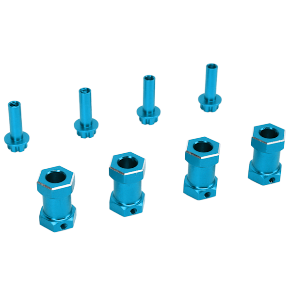 4 st RC Hex Hub Aluminiumlegering Ersättning 12mm Hex Hubs Extension Combiner för 1/10 RC klätterbil Blå