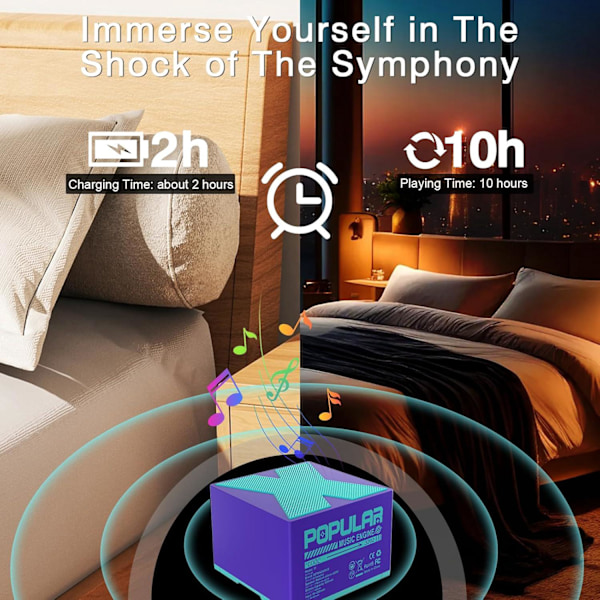 Bärbar bluetooth-högtalare, 360° surroundljud mini trådlös bluetooth-högtalare, senaste BT 5.4, handflatestorlek, lämplig för inomhus/utomhus blue