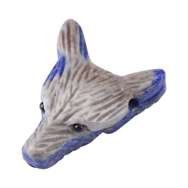 Wolf Head Lapis Lazuli hänge - Naturstensberlock - liten prydnad (4 cm)