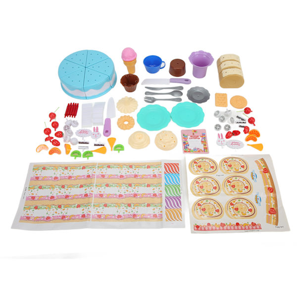 Skär födelsedagstårta Leksak DIY Hål Design Plast Pedagogisk Intressant Luktfria Återanvändbara matleksaker för över 3