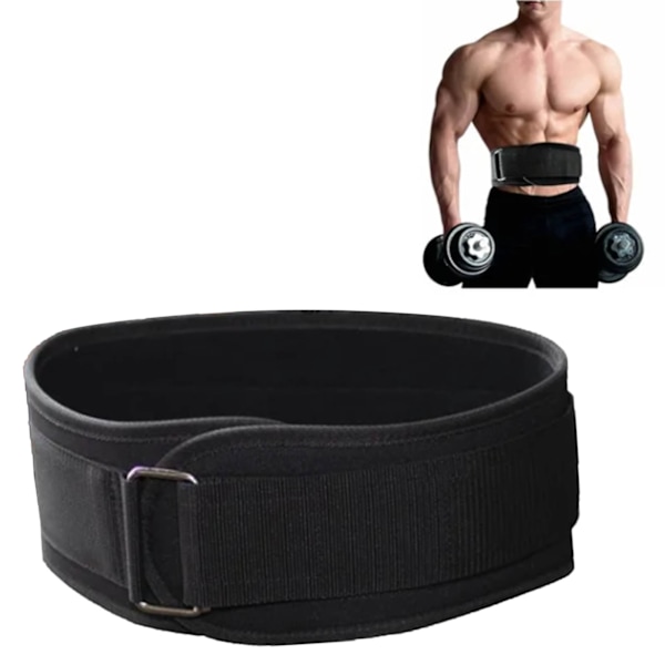 Tyngdlyftsbälte Andas Bekvämt Reglerbar Design EVA Nylon Fitness Tyngdlyftningsstödbälte för män Kvinnor Svart M
