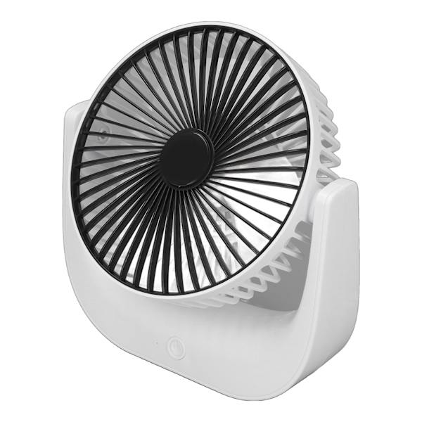 Genopladelig skrivebordsventilator Batteridrevet Lille Mini Lydløs USB Bærbar 3 hastigheder Stærk vind til kollegieværelse Sort