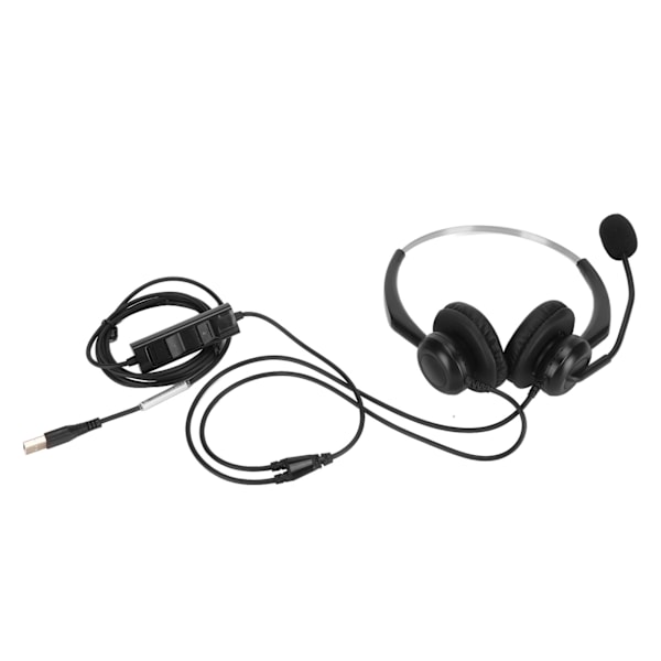 Kablet Business Headset Støjreducerende Binaural Telefon Headset med Mikrofon til Kontor Call Center USB-stik