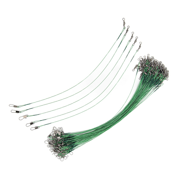 100 stk. Fiskelineforfang Snap Anti-korrosion hårdt stål Wire Leader til saltvand 25cm / 9.8in