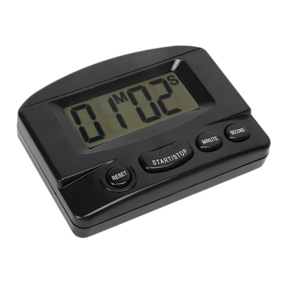 Køkkenur Høj lydstyrke Tid op og nedtælling Magnetisk design Multifunktionelt digitalt ur Timer Sort
