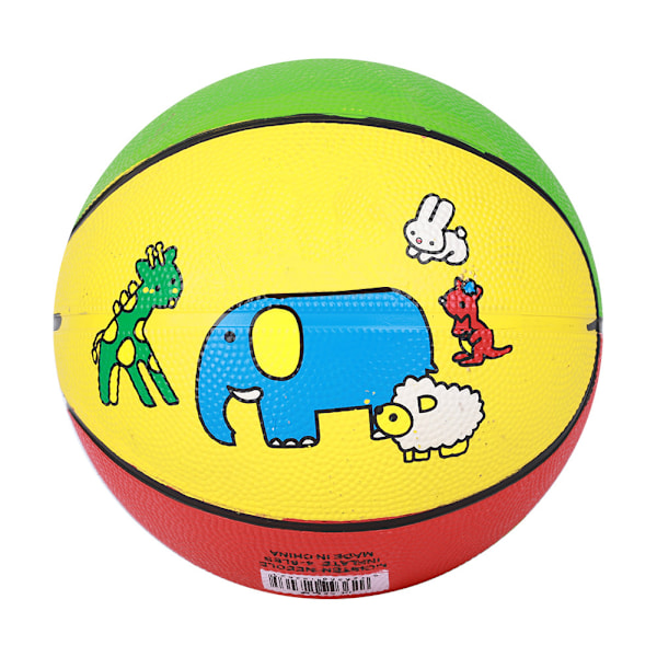 Gummibasketball nr. 3 Kitten Ride Elephant med god elasticitet - Mini basketball til udendørs brug, slidstærk til børnehavebørn i alderen 1-5 år