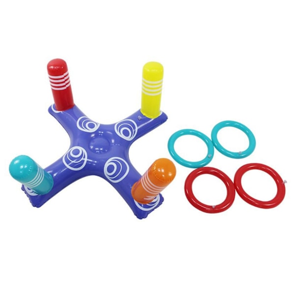 Uppblåsbar Pool Ring Toss Game Pool Floats Leksaker Spel Set med 4st Hoop och Inflator Vatten Underhållning Interactive Game