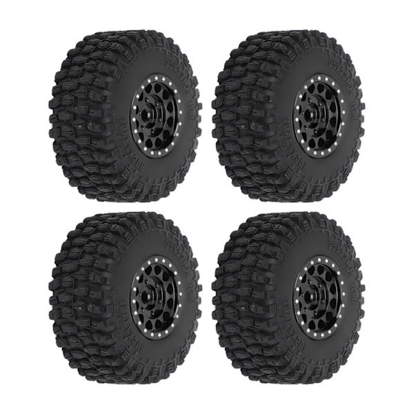 4 KPL RC pyörät ja renkaat alumiiniseosta Sopii TRAXXAS 1/18 TRX4M kauko-ohjattavaan autoon musta