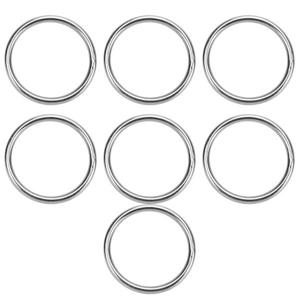 7 stk metall O-ring Vanntett rustfri 304 rustfritt stål sterkt bærende sømløs sveiset rund o-ring 8x80 mm