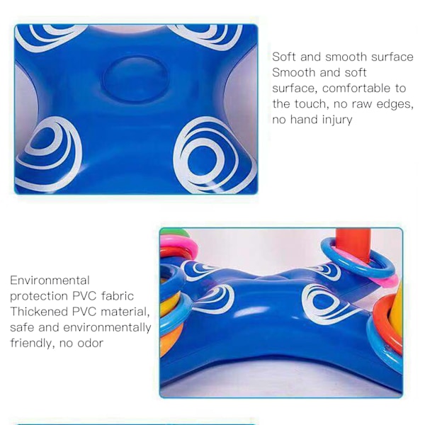 Uppblåsbar Pool Ring Toss Game Pool Floats Leksaker Spel Set med 4st Hoop och Inflator Vatten Underhållning Interactive Game