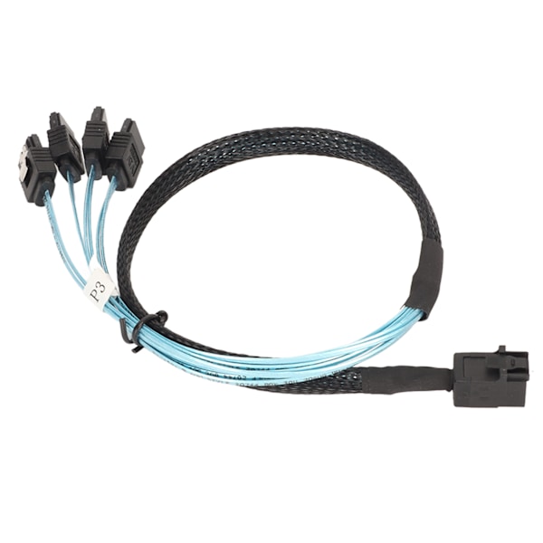 12GBPS Mini SAS HD SFF 8643 - 4 SATA 3.0 -kaapeli PVC Kaksikanavainen 7P Palvelin Kovalevy Array Datakaapeli 1m / 3.3ft