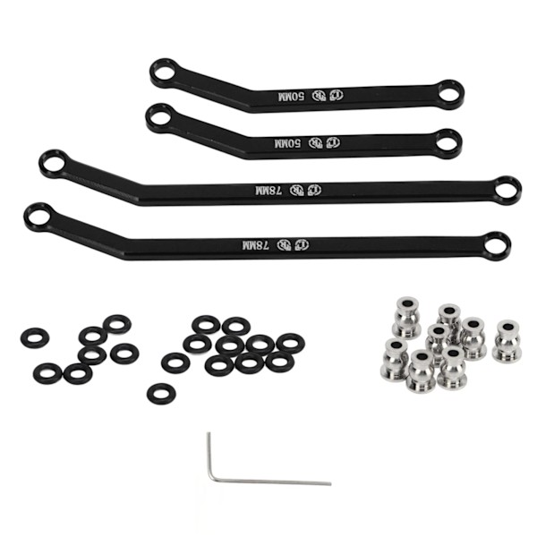 RC chassisled sæt aluminiumslegering RC nedre led til AXIAL 1/24 SCX24 erstatning sort