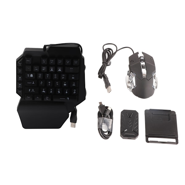 Halv Hand Speltangentbord Mus Combo USB Kabelansluten LED Bakgrundsbelyst Mus och Tangentbord med Konverterare för PS3 för XboxONE