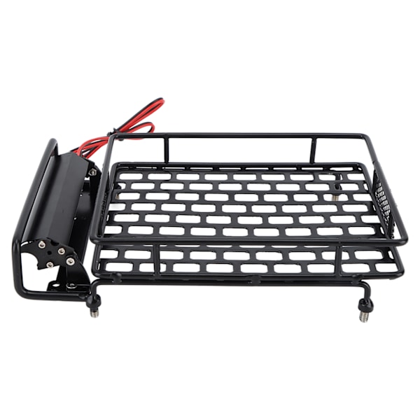 RC CAR TACH RACK Svart Jern Robust RC Takbagasjebærer med 8 lysdioder Hvitt lys