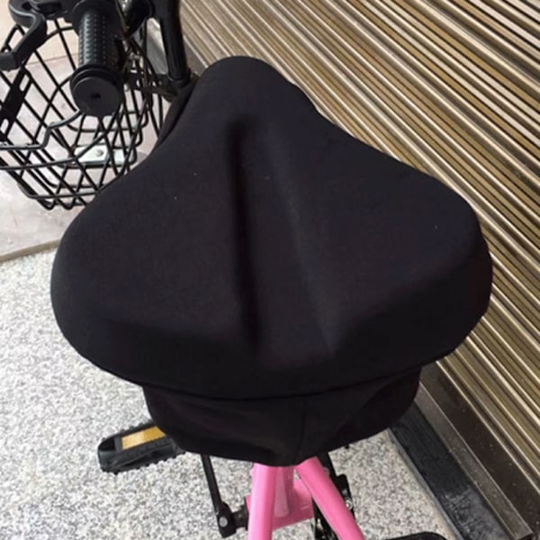 Cykelpudesæde Sort Tykkere Justerbar snøre Vandtæt Støvtæt elastisk svamp 28x18cm Sædebetræk