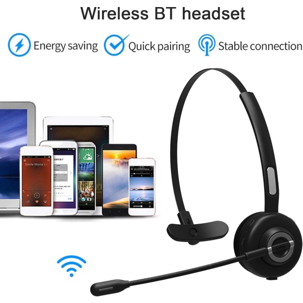 Bluetooth headset enkelt øre trådløst headset håndfrit opkald musik netværk lastbilchauffør callcenter videochat android iphone computer