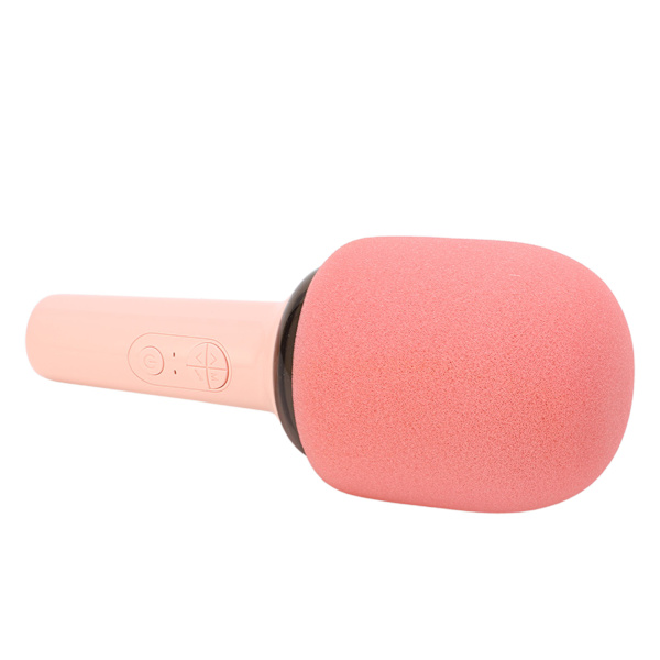 Trådlös Bluetooth-mikrofon HiFi One Piece Portable Handheld Mic-högtalare med 5 Ambient Light Modes för Home Kid Vuxen Rosa