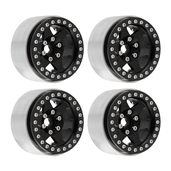 4 stk. 1,9 tommer hjulnav Aluminiumlegering Beadlock Hjulnav Tilbehør til Axial SCX10 90046 AXI 03007 til REDCAT MST 1/10 RC Bil Sort