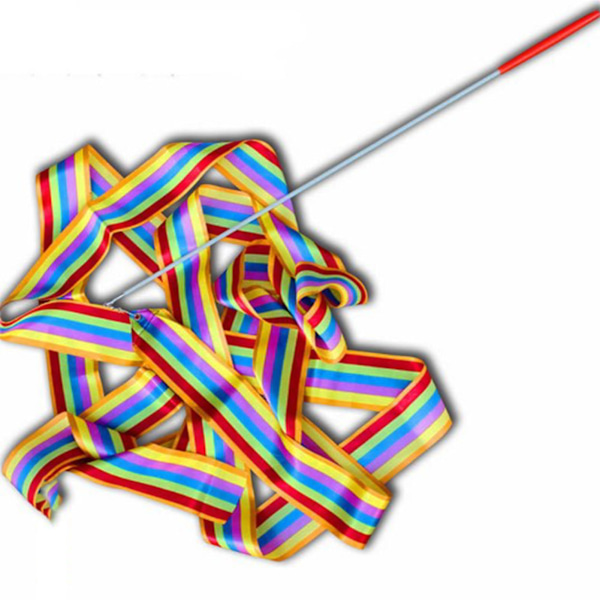 4m/13.12ft Dansband Gymnastik Ribbon Streamers Dansande Streamers Stavar för barn Coloful
