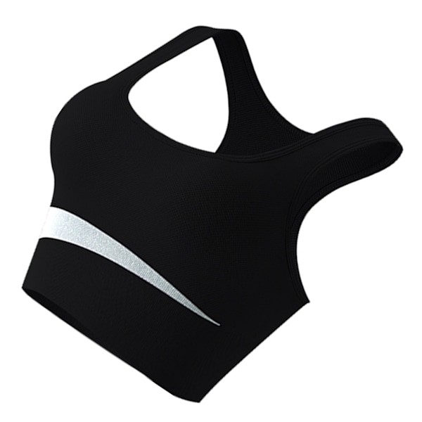 Sport-BH Nylon Andas Hudvänlig U-formad stålring Free Running Gym Athletic BH för kvinnor Svart L