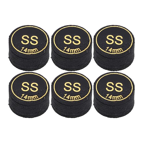 6 kpl Pool Cue Tips Ammattimaiset monikerroksiset biljardipool-cue-tipsit Vaihto pool-cue- ja snooker-keppeihin 14mm SS