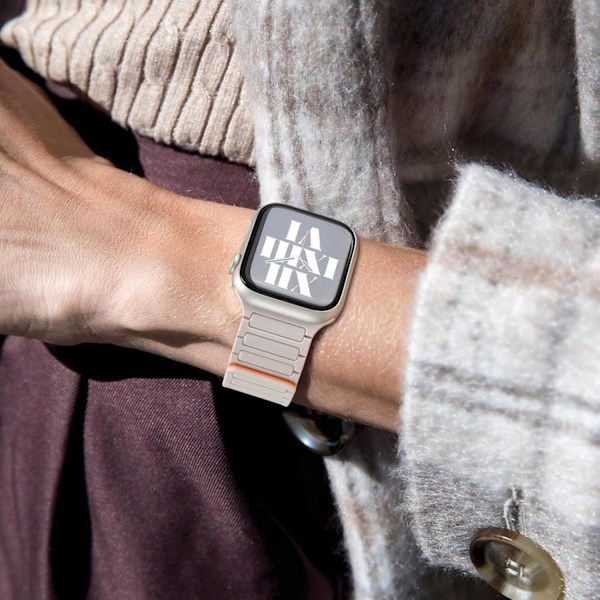 Sopii Apple Watch -rannekkeisiin, vapaasti säädettävät magneettirannekkeet, Apple Watch SE 10. sukupolvi luumu kukka Ultra -kellorannekkeet orange 42/44/45/46/49 mm