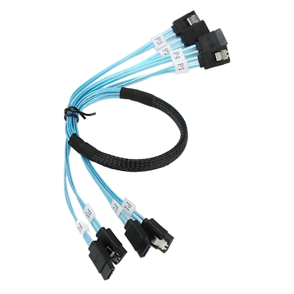 MINI SAS 4SATA Overføringskabel Kobles til SDD Harddisk Datamaskin Server Høy Hastighet 7P til 4SATA Datakabel 0.5m