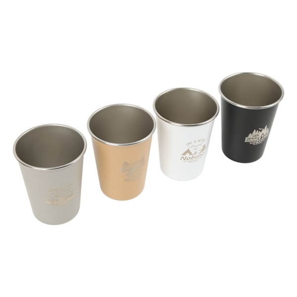 4 st Campingkoppset 350ml 304 Rostfritt stål Hög hårdhet Lättvikt 4 Färger Utomhusresor Picknick Dryckkoppar Vildmarksstil