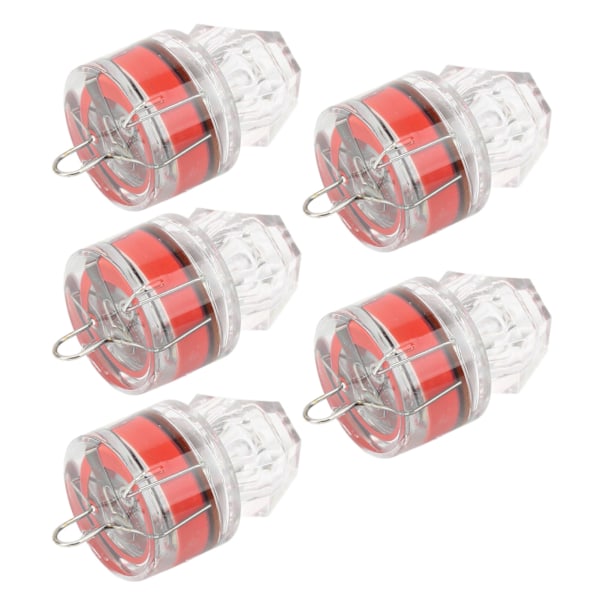 5 st Fiskedragljus Diamantform LED Korrosionsbeständighet Autoöppning Blinkande basdrag Ljusröd