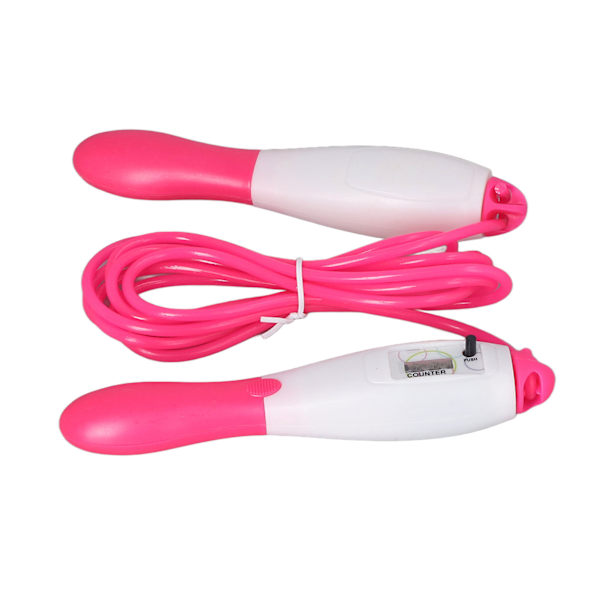 Hopprep PVC-sladd Plast Justerbar Fitness Räkna Hopprep för vuxenpass Student Sport Test Rosa