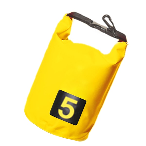 Vedenkestävä Bucket Bag Vedenkestävä Dry Bag Moderni Ulkoiluun Melonta Leirintään 5L Keltainen