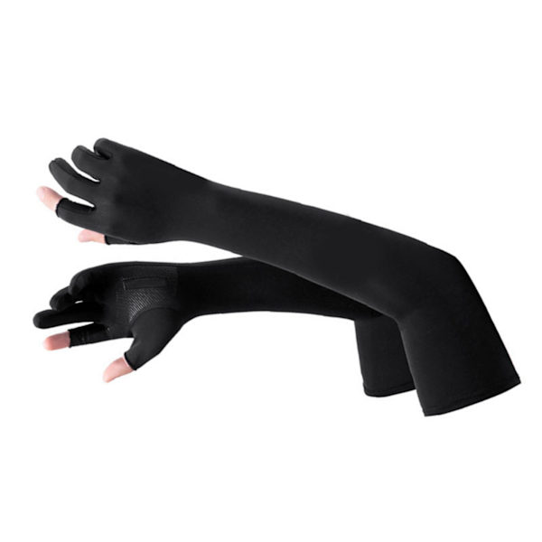 Ice Silk Arm Sleeves Sklisikker Forlenget UV-beskyttelse Arm Kjølehylser for sykling Utendørsfiske Kjøring Svart