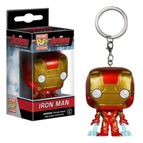 Funko Toy Pendel Iron Man Spider-Man Black Panther Captain America POP nyckelring iron Man