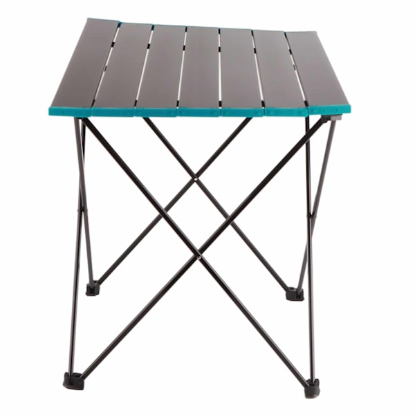 Udendørs camping foldebord i aluminiumslegering Bærbart Ultralet æggerullebord Picnic BBQ-bord med blå kant M 40,5x56x46,5cm/15,9x22,0x18,3in