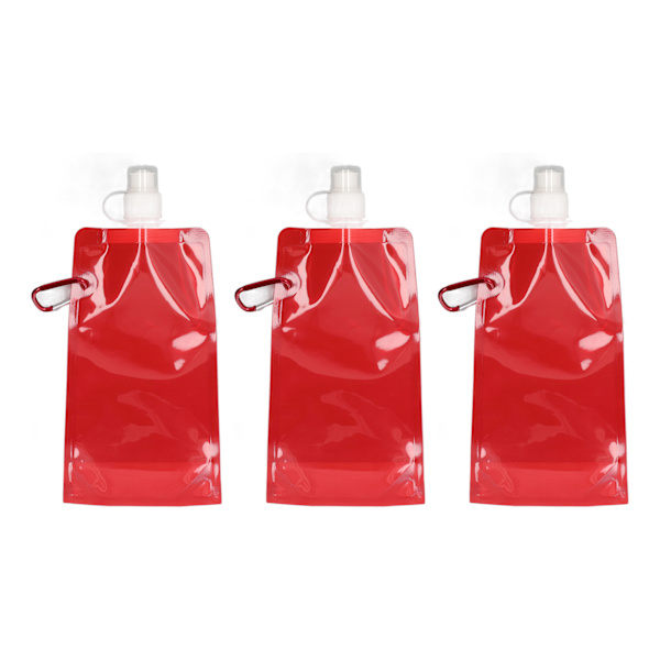 3ST Vattenbehållare Väska PVC Utomhusvikbar vattenpåse för Sport Camping Ridning Röd
