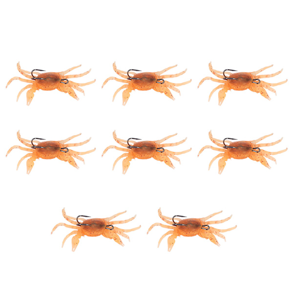 8 stk. kunstig krabbete 13cm 33,5g Simuleringskrabbe Mykt lokkemiddel fiskesluk med kroker for ferskvann saltvann Oransje Gul
