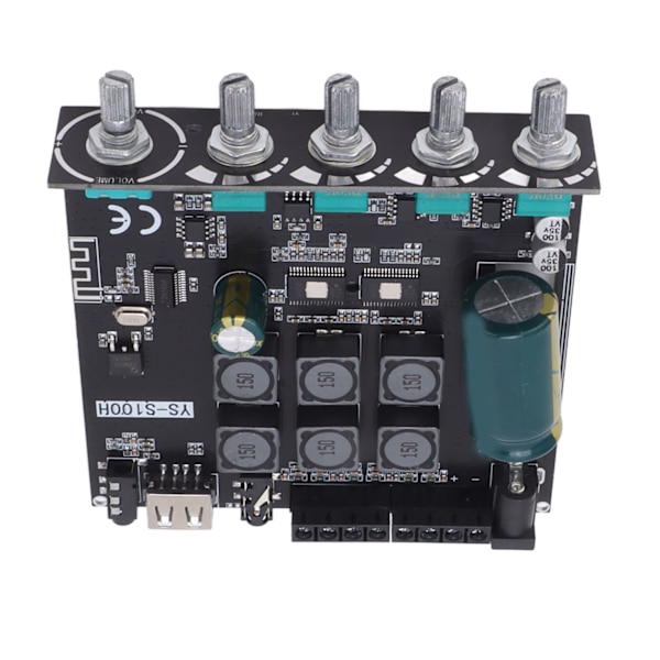 2.1-kanals effektförstärkarkort Bluetooth stereoljudförstärkarmodul DC12‑24V 50Wx2+100W