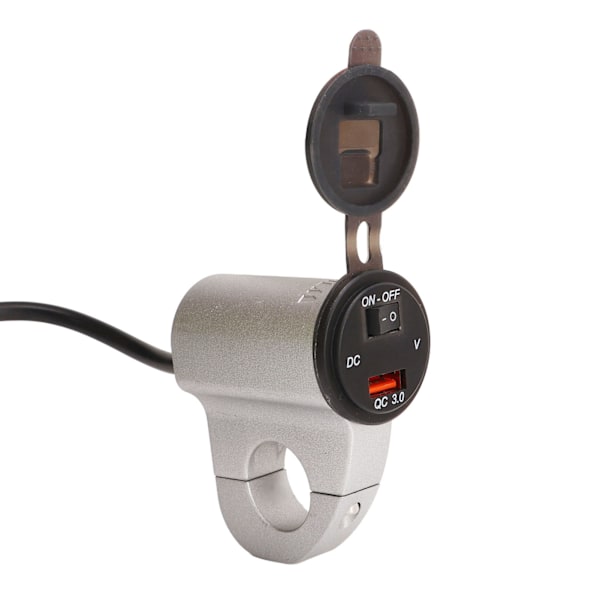 Motorcykel USB-laddare Vattentät 12V Strömadapter Digital Display Spänning med Switch