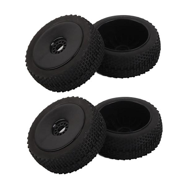 4 kpl RC-kumirenkaita, vahva pito, korkea kulutuskestävyys, joustavat 17 mm:n pyörät Redcat Blackille